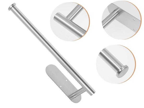 Toallero de cocina adhesivo metal plata loft