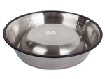 Metal bowl for dog cat silver on rubber 0.5l