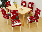 Funda navideña para silla decorativa universal Papá Noel con goma elástica