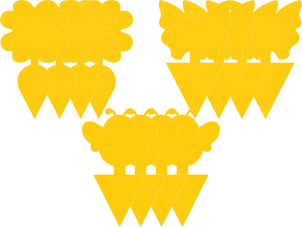 Rumene lončene nalepke rumene lepljive za žuželke luske sadne muhe 12 kosov