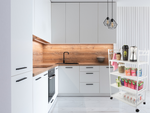Bathroom shelf kitchen cabinet mobile shelving unit on wheels 4 levels hooks