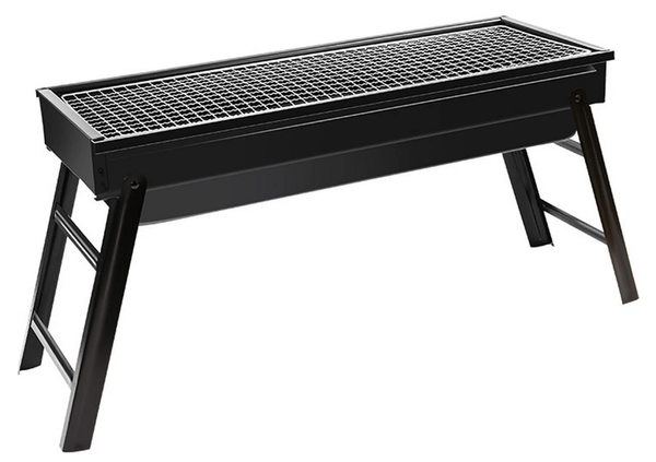 Cestovný gril prenosný skladací kufor na drevené uhlie kempingový bbq veľký