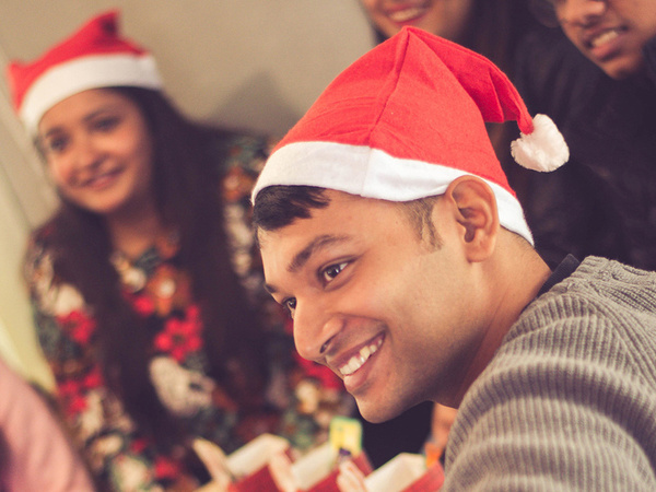 Santa klobouk s bambulí kostým kostým