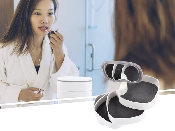 Casket cosmetics organiser jewellery case with mirror 4 tiers