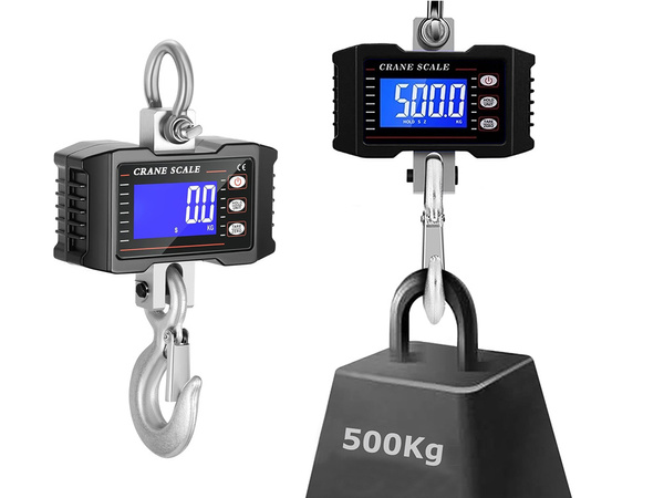 Hook-on 500kg hanging storage weighters lcd display battery