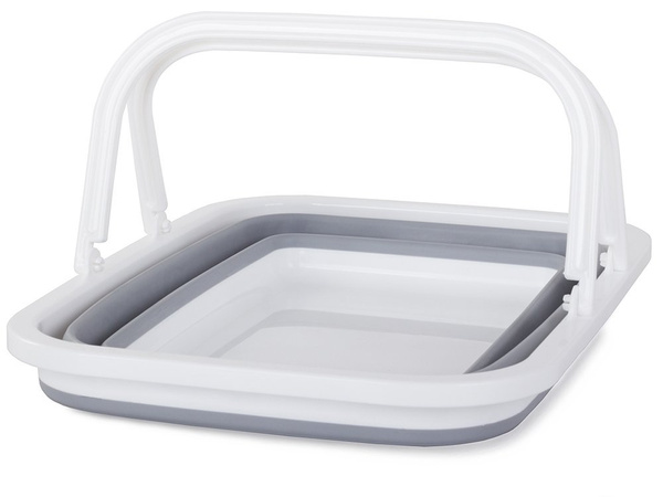 Silicone folding shopping basket with handles