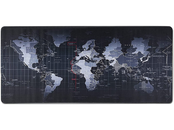 Tapis de souris large carte du monde de bureau 80x30
