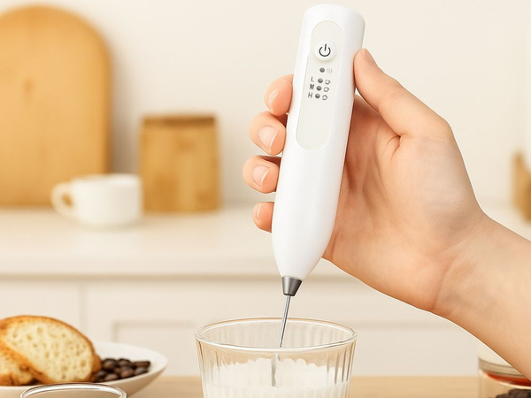 Elektriskais piena un kafijas putotājs rokas mikseris ar akumulatoru