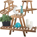 Blumenbeetständer holzblumentopf doppelstöckiges regal