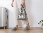 Shoe bag clothes storage bag travel with drawstring grey