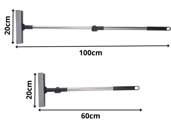 Window cleaner squeegee with sponge telescopic pole for windows mirrors floors