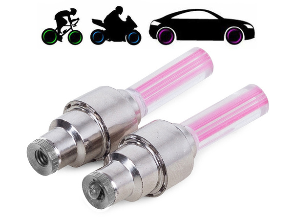 Svietiace ventily ventilu kolesa bicykla