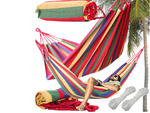 Hamaca de jardín doble xxl funda turista a rayas 200 x 150 grande