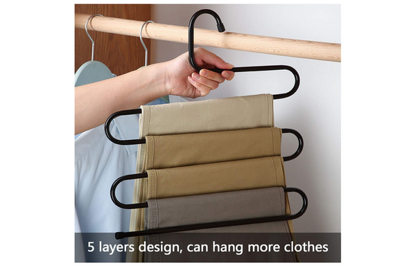 Colgador de pantalones para armario 5 pares sólido