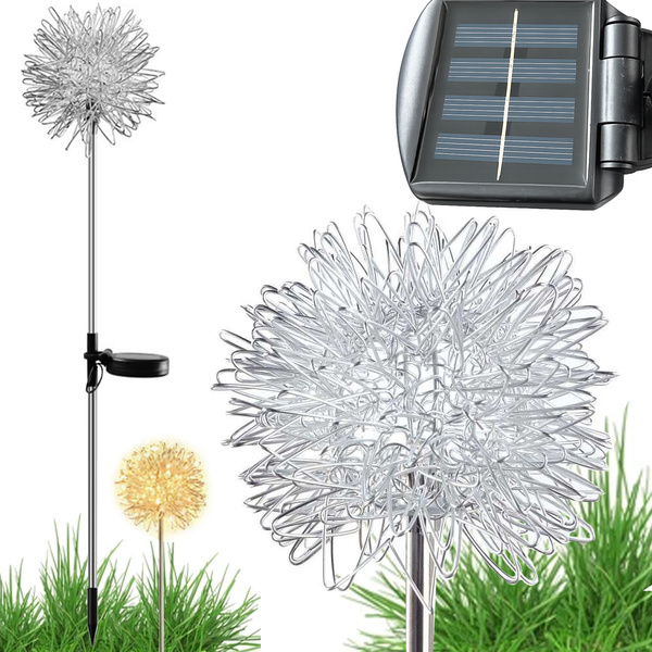 LAMPE SOLAIRE DE JARDIN LED SOUFFLEUSE FEU D'ARTIFICE SUR PIQUET POUR JARDIN 2 pièces