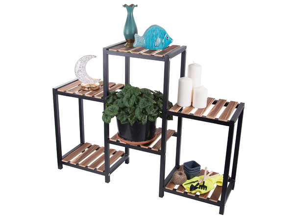 Jardinera alta jardinera de madera estanteria de 3 niveles