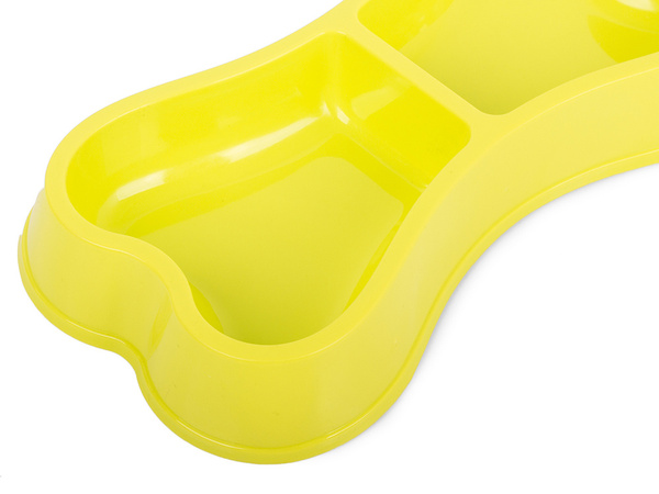 Bol de plastic pentru câini pisici dublu 250ml x 2