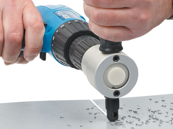 Blechschneidevorrichtung schere auf bohrmaschine