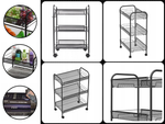 Étagère de salle de bain armoire de cuisine sur roulettes étagère métallique à trois niveaux 3