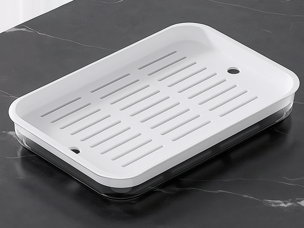 Plateau de cuisine à deux niveaux égouttoir pour vaisselle légumes fruits en plastique