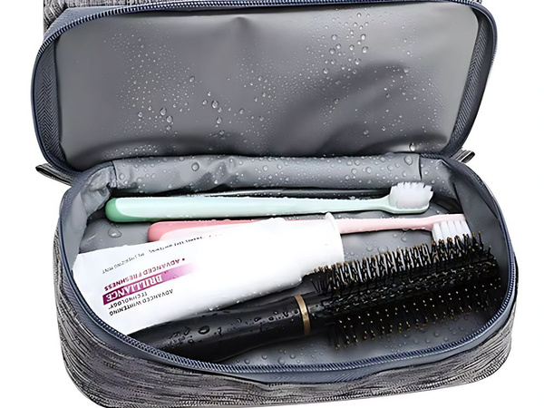 Geantă cosmetică de călătorie ogranizer cu cârlig mare unisex impermeabil gri