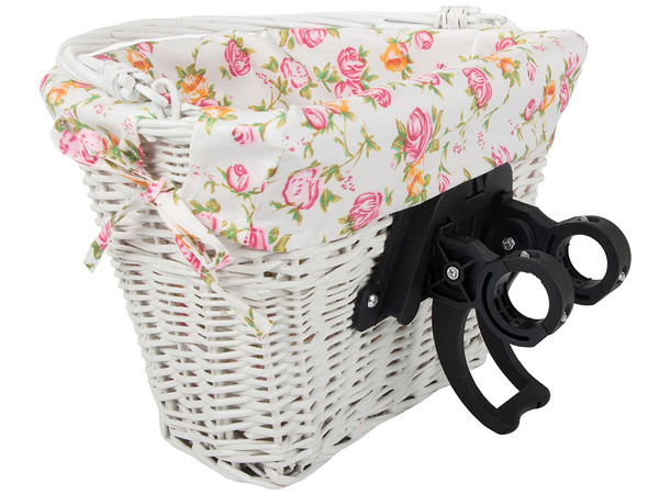 Large wicker bicycle basket click handlebar basket with insert
