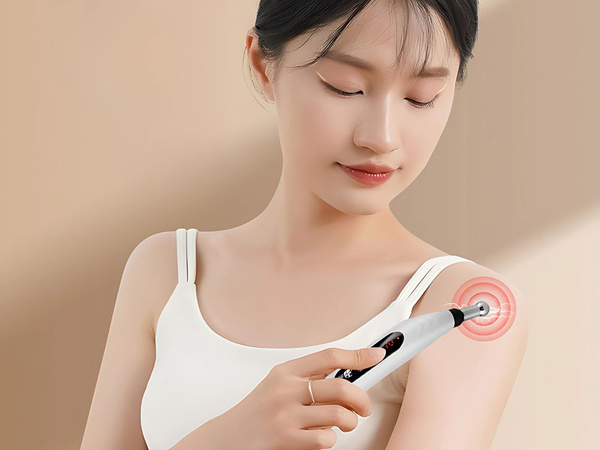 Stylo masseur d'acupuncture électrostimulateur 5 pointes set lcd