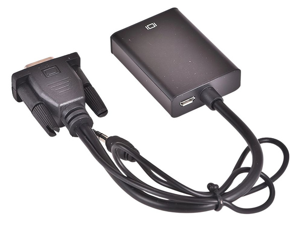 Kábel vga-hdmi full hd d-sub átalakító adapter 3,5 jack és usb csatlakozóval