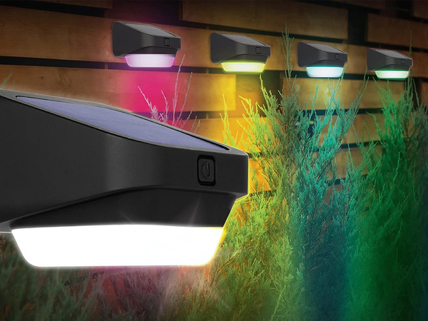 Solar garden led light rgb for stairs terrace fence dusk sensor