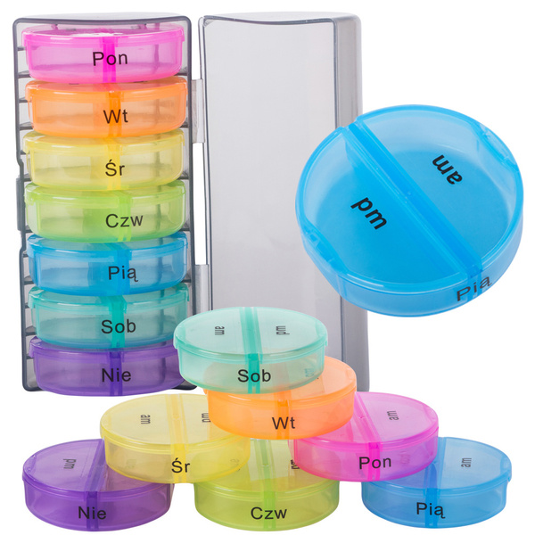 Medicine container tablets box time of day medication cassette weekly