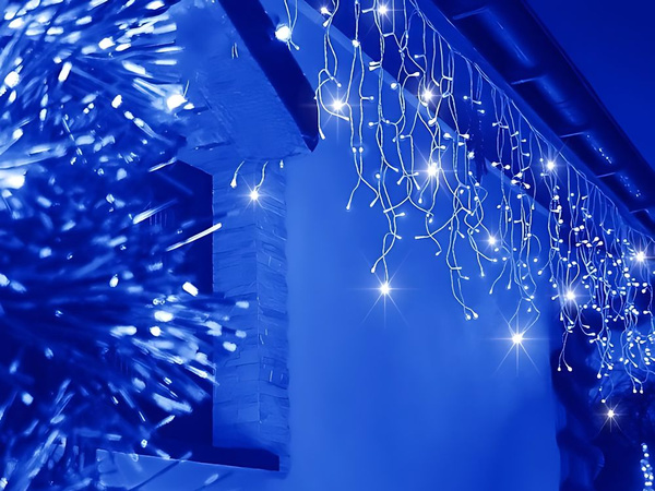 Lampki kurtyna świetlna girlanda świąteczna ozdoba 300 led zimna ip44