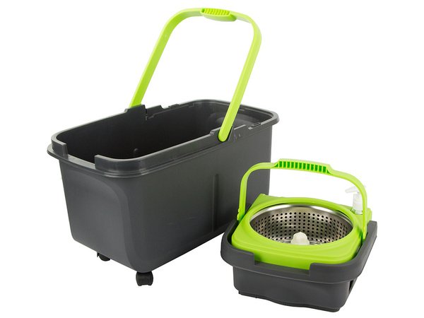 Rotationsmop rotation 360 spender eimer set 2x mikrofaserpads