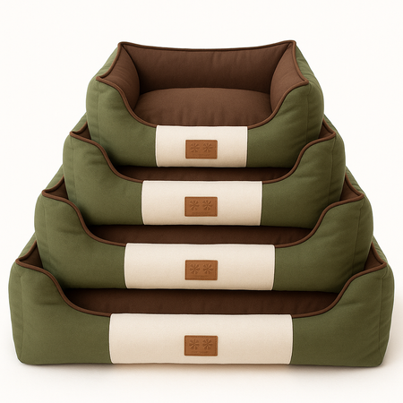 RECTANGULAR PET BED L GREEN (30)