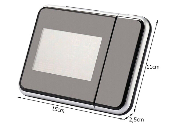 Meteoroloģiskās stacijas pulkstenis ar projektora higrometra datumu