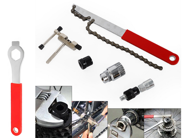 Kit d'outils pour bicyclette clé de chaîne de manivelle pignon libre
