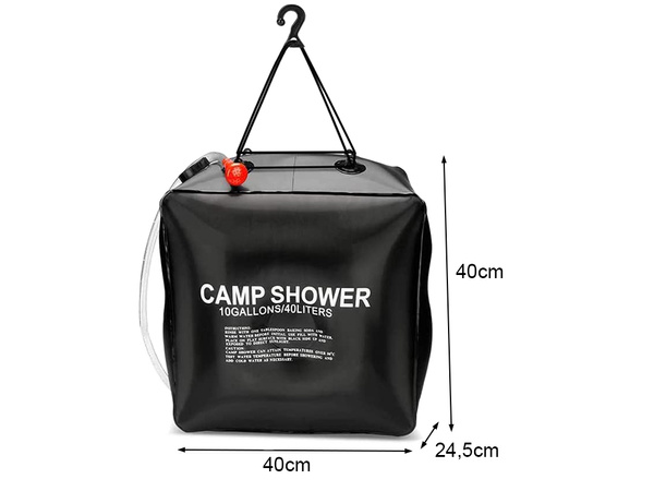 Ducha solar para camping 40l ducha turística de campaña con juego de mangueras