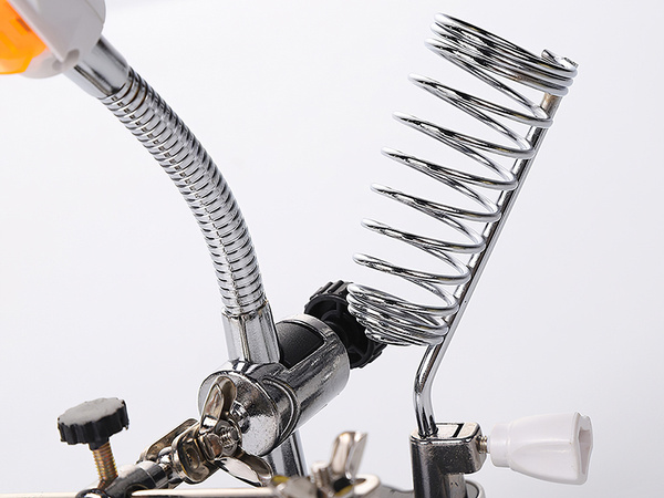 Third hand soldering kit magnifying glass holder led