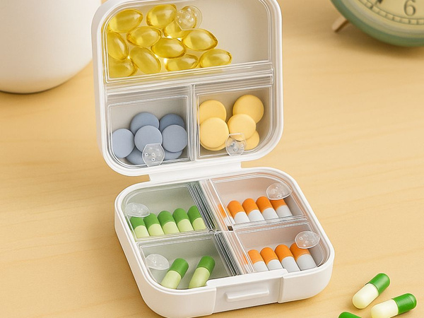 Medikamentenbehälter tablettenorganiser kapseln 7 fächer reisebox