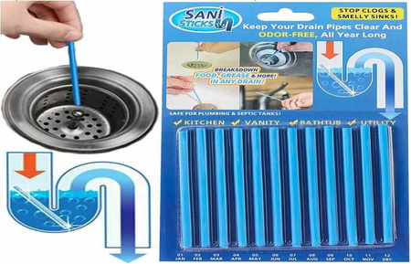 Drain cleaner sticks for cleaning sink pipes drains 12 pieces