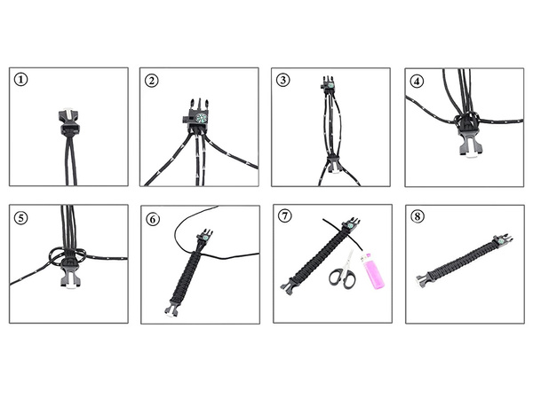 BRĂȚARĂ DE SUPRAVIEȚUIRE BRĂȚARĂ 5IN1 BUSOLĂ FLINT FRÂNGHIE CUȚIT PARACORD FRÂNGHIE