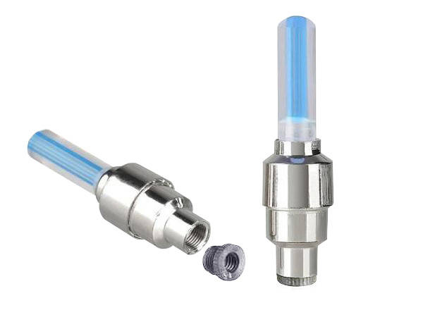 Šviečiantis dviračio vožtuvas vienam ratui 2 vnt.