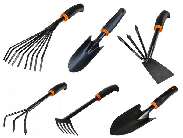 Gardening tools set shovel rake claw hoe 6 items
