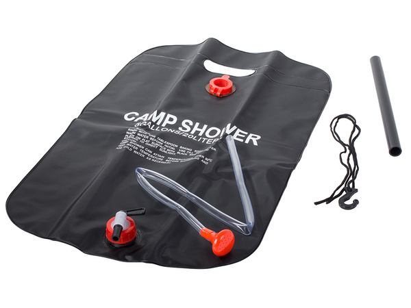 Solar heated camping shower 20l