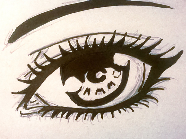 Permanent marker pen black waterproof round