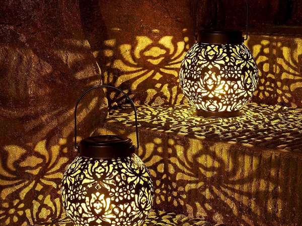 DECORATIVE SOLAR LANTERN LED SOLAR LANTERN BLACK HANGING LAMP