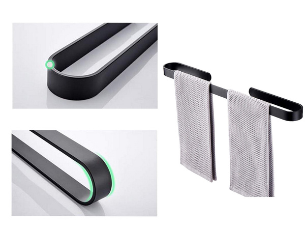 Suport metalic pentru prosoape de baie montat pe perete