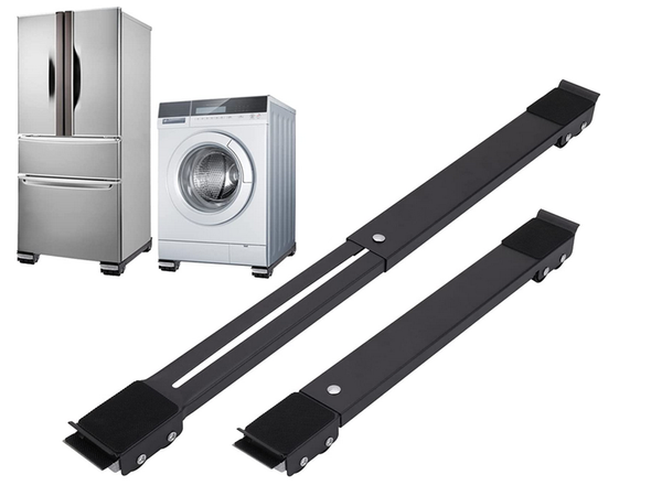 Movable base for washing machine stand on wheels
