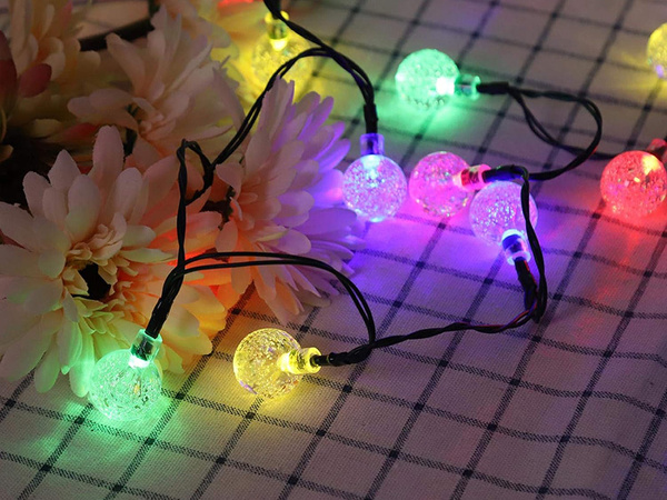 Guirnalda de luces de jardín 20 led solar multicolor