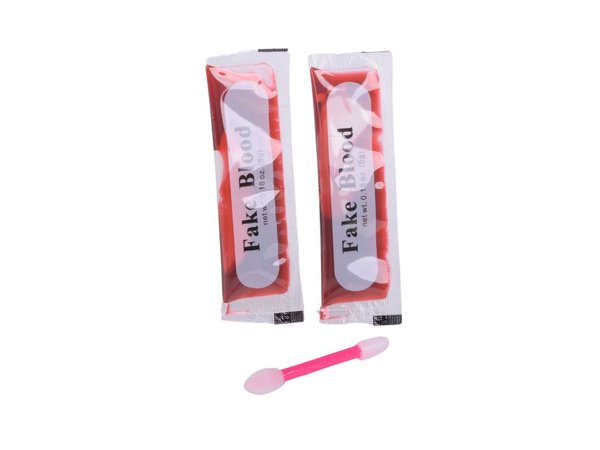 Fake cut throat wound with 10ml of fake blood halloween accessory