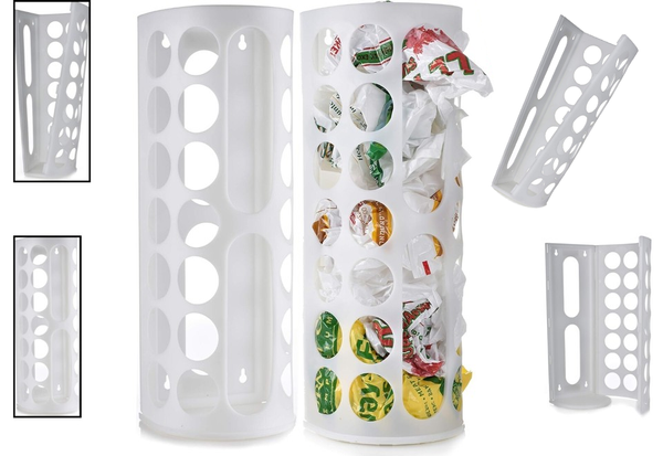 Plastic bag organiser universal white for plastic bags